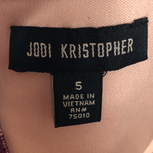 Jodi Kristopher Magenta Lace Jeweled Party Dress - Size 5 Juniors NWT - Picture 14 of 16